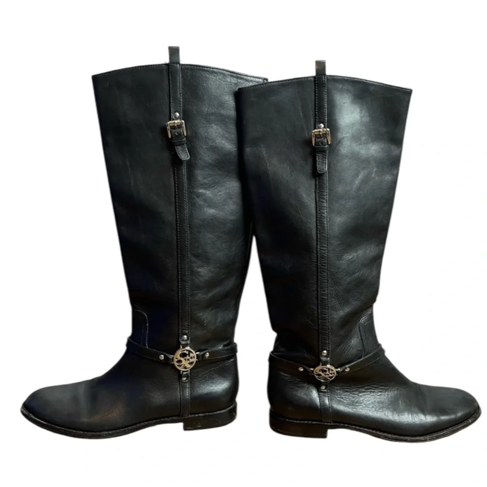 COACH Mulan Leather Riding Boots in Classic Black Size 7 — CLOSET STAPLE!!!
